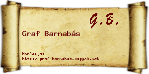 Graf Barnabás névjegykártya